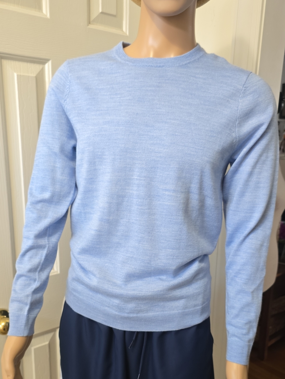 APT.9 BRAND MEN'S BLUE "ULTRASOFT" MERINO BLEND PULLOVER CREWNECK SWEATER SMALL